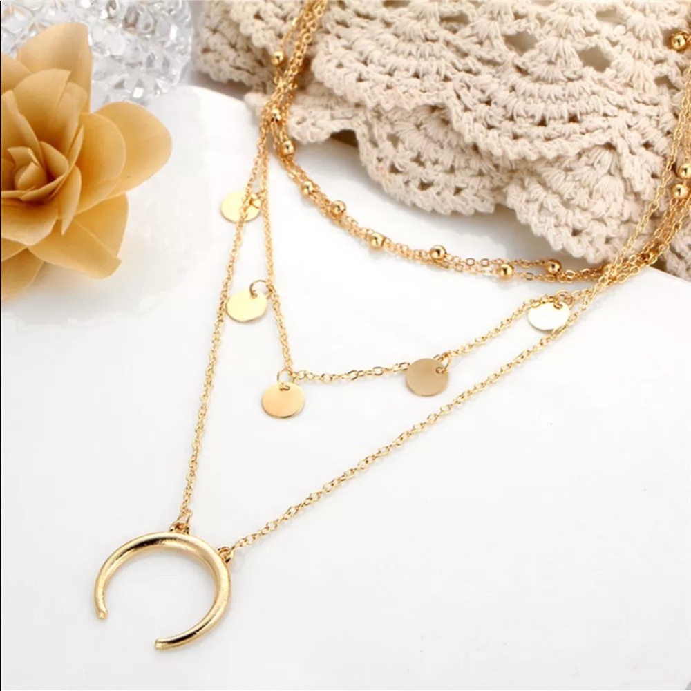 ✨Boho Multi Layer Gold Choker Necklace✨ - Picture 3 of 7